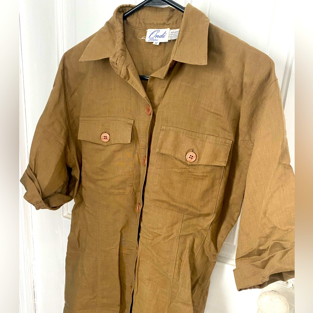 Vintage khaki shirt dress
